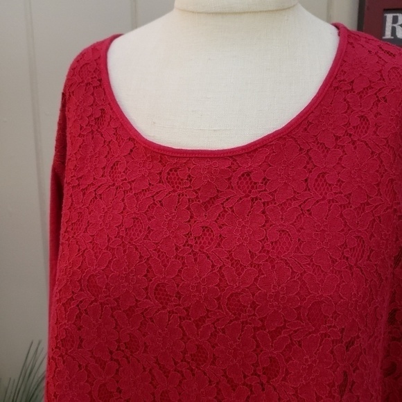 Eddie Bauer fuschia lace front long sleeve Size XXL - Picture 4 of 11